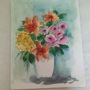 Signed Floral Watercolor